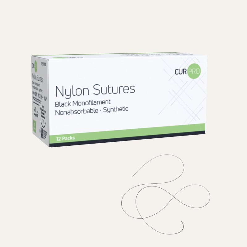 [PTQ-100001021] CurPro Nylon Sutures (Absorbable Synthetic Black, 6-0, C3 Needle, L-18")