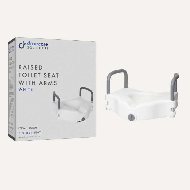 [PTQ-100001243] DME Care Solutions Locking Raised Toilet Seat with Arms (MPN 10360)