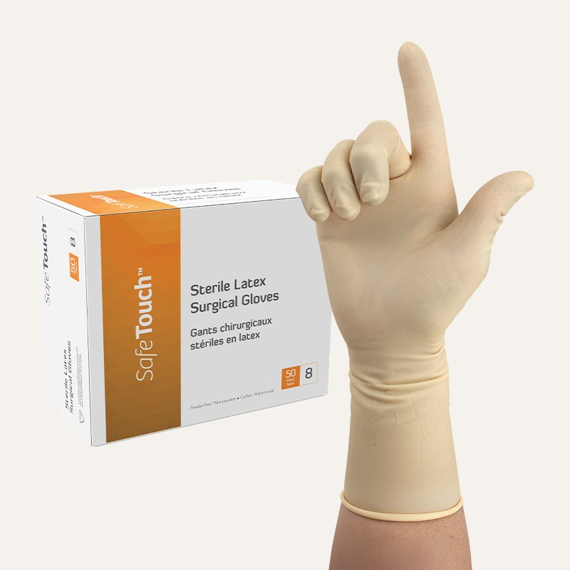 [PTQ-100001247] SafeTouch Sterile Latex Surgical Gloves, Powder-Free (Glove- Powder-Free, Size 8.0)