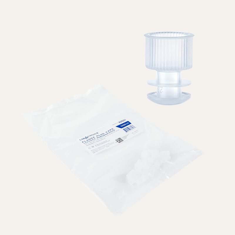 [PTQ-100001644] LabChoice Flange Plug Caps for Test Tubes (12mm Test Tube Transparent)