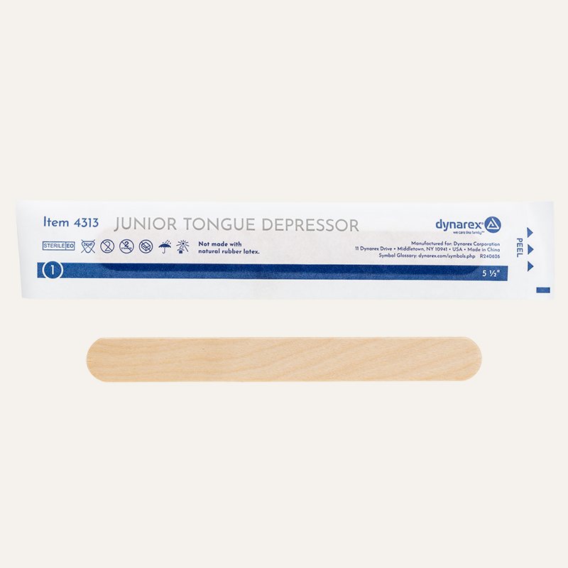 [PTQ-100000180] Dynarex Tongue Depressors (Junior Tongue Depressors, Sterile 5 1/2", Wood)