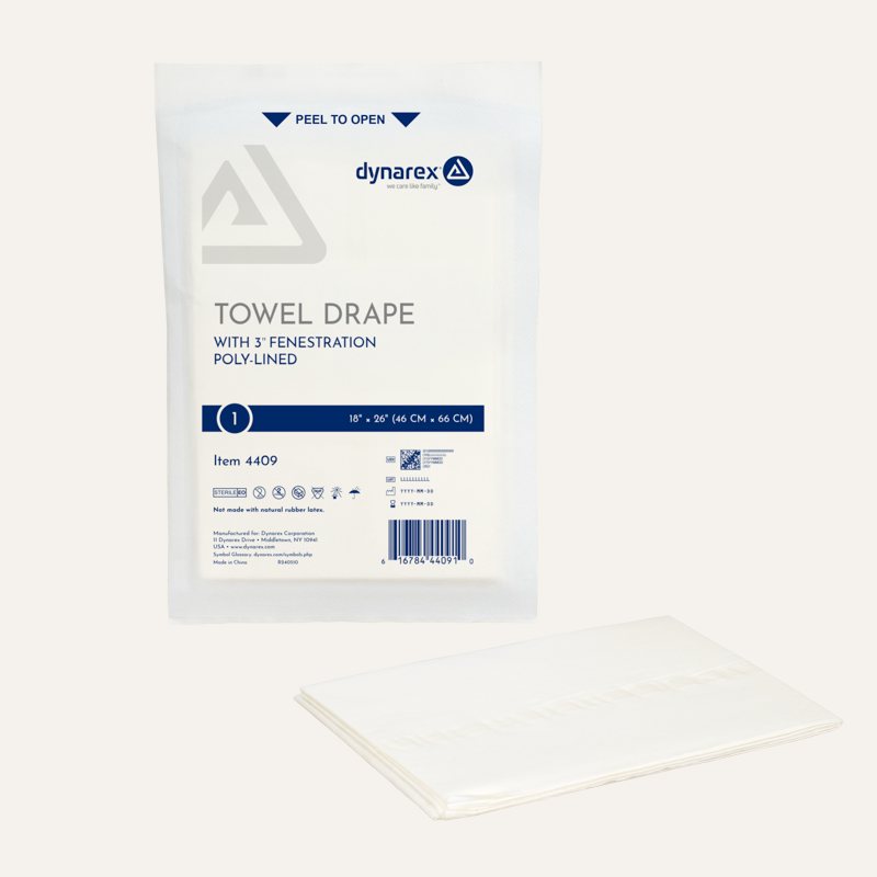 [PTQ-100001975] Dynarex Disposable Towel Drapes Sterile (Fenestrated Sterile 18in x 26in)