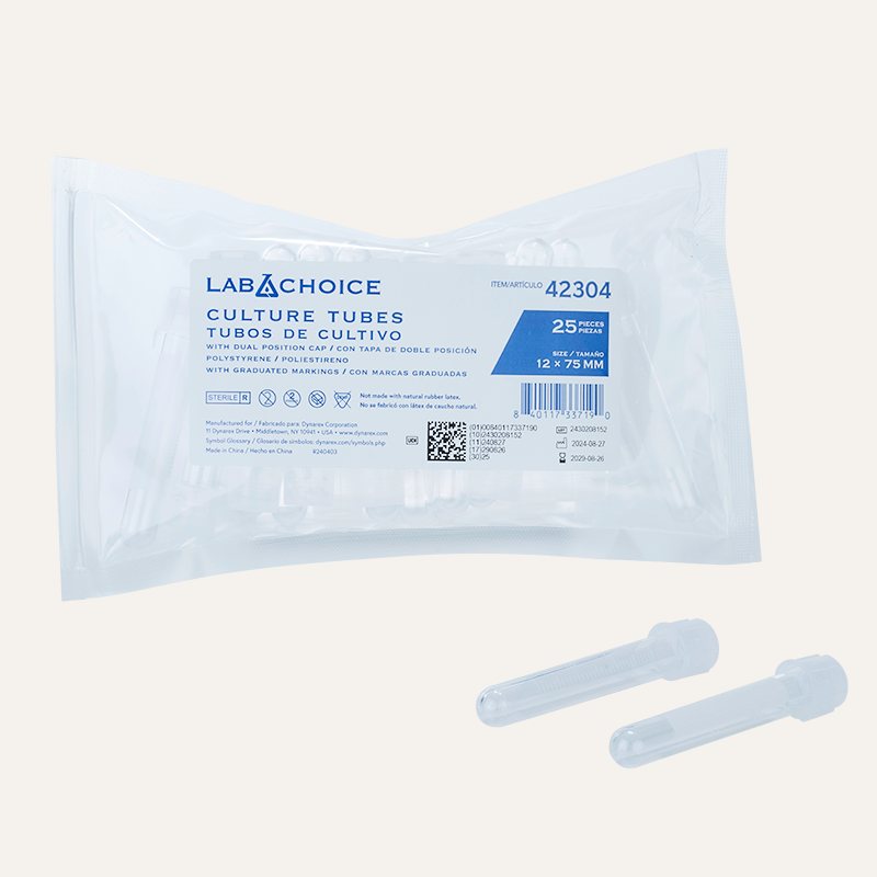 [PTQ-100002161] LabChoice Culture Tube with Dual Position Caps (Cap w/Graguation, PS, 12x75mm)