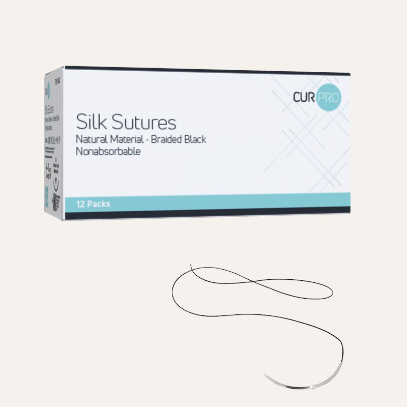 [PTQ-100002415] CurPro Braided Silk Sutures (3-0, C6 Needle, 18")
