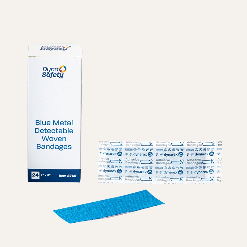 [PTQ-100002424] DynaSafety Blue Metal Detectable Woven Bandages (1" x 3" (100))