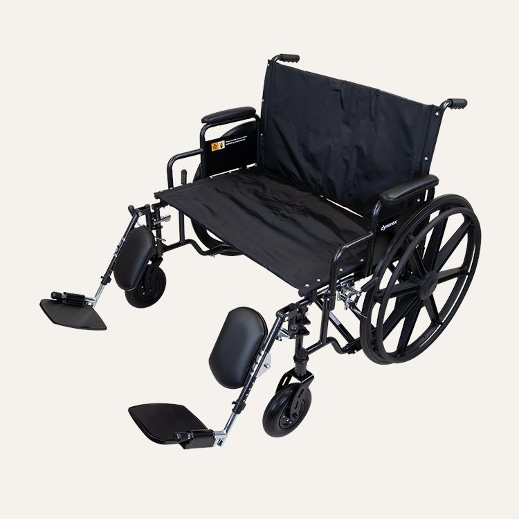 [PTQ-100002505] Bari+Max Bariatric HD Wheelchairs with Elevating Leg Rest (26" × 20")