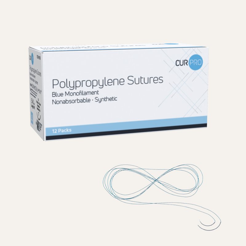 [PTQ-100003617] CurPro Polypropylene Sutures-Non Absorbable-Synthetic Blue, 5-0,C3 Needle - 18in
