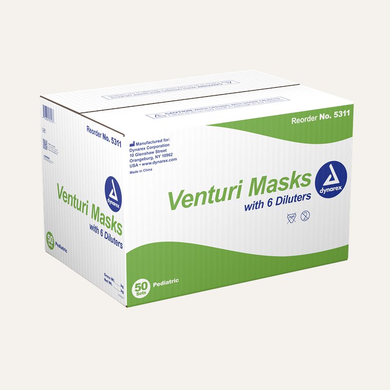 Dynarex Venturi Mask, Pediatric 6dil, 7' Tubing
