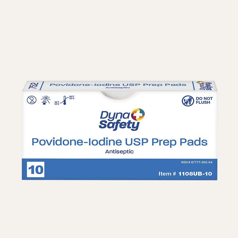[PTQ-100003802] DynaSafety Povidone-Iodine Prep Pad Unit Box