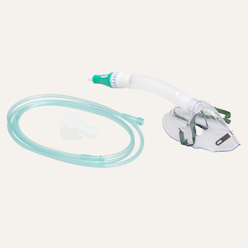 [PTQ-100000064] Resp-O2 Venturi Masks - With Dilutors or Dial (Adjustable Dial Elongated Mask w/ 7ft (2.1m) Tubing with Standard Connector – Adult)
