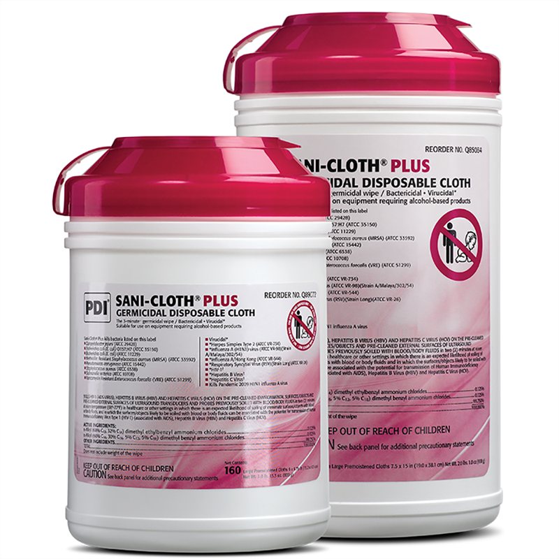[PTQ-100000675] PDI Sani-Cloth Plus Germicidal Disposable Cloth (Lg Canister - 160ct)